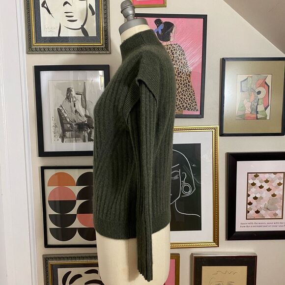 The Cashmere Project Women’s Size Small Mock Neck Sweater Deep Green Long Sleeve - Picture 3 of 10